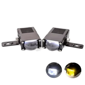 Ultra thin Car Mini Driving Lights LED Auxiliary Motorcycle Spot Light Projector Lens Bi LED Matrix Headlamp Dual Colors Front