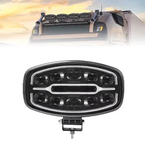 Universal 12V 24V 10″ LED Work Light Dual Color DRL Amber White Position Light Truck Spotlight for Offroad Car Truck SUV