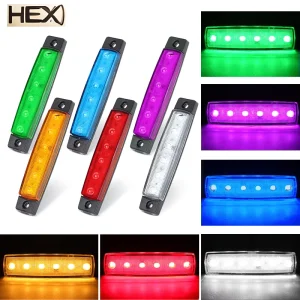 Universal 12V 24V LED Side Marker Indicator Ambient Lights Front Rear Truck Trail Car Cab RV Trailer Amber Red White Green Blue