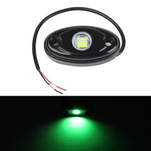 Universal 12V Green LED Rock Lights Pods Waterproof Aluminum Underbody Neon Light Kit for Jeep Truck ATV UTV Off Road 4×4