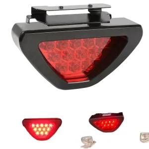 Universal 12V LED Brake Signal Lamp Red Flash Triangle Brake Lamp for Outdoor Driving Day Foglight 5W Power