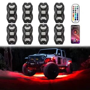 Universal 12V RGB LED Rock Lights 36 LEDs Chassis Underglow Lamp Car SUV Off road Truck Neon Atmosphere Auto Lighting System