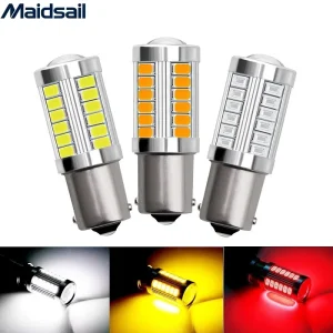 Universal 12V Red 8W Turn Signal Brake Strobe LED Lights for Car Flashing Bulbs T25