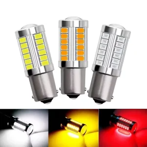 Universal 12V Red 8W Turn Signal Brake Strobe LED Tail Light Flashing Bulbs T25