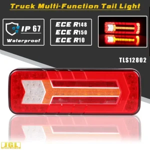 Universal 12v 24V LED Rear Tail Light Assembly E mark Brake Stop Turn Signal Reverse Light for Trucks Trailers RVs Campers