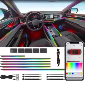 Universal 18 Light 12V 5W Auto Ambient Light Strip Colorful Active Car Modification Decorative Light