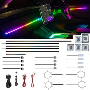 Universal 18 in 1 RGB Colorful Moving LED 12V Car Interior Atmosphere Lighting