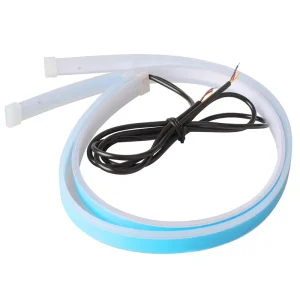 Universal 30CM 45CM 60CM DRL Turn Signal Light Strip Waterproof White+Yellow Flexible Car Led Light Strip