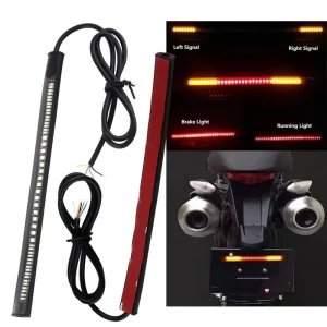 Universal 48 LED Motorcycle Lighting System Flexible LED Light Strip for Bike Daytime Running Tail Brake Stop Turn Signal Lights