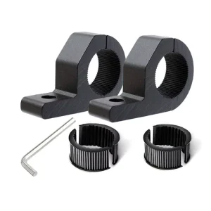 Universal 4×4 Off-road LED Light Strip Clamp Fog Light Mounting Bracket Bumper Bracket Aluminum Rubber Black Motorcycle