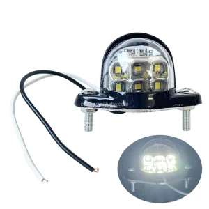Universal 6 LED License Plate Light 12V 24V Trailer Truck Van Reflector White