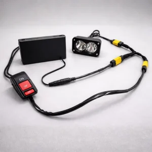 Universal 8AA Battery Case Baja Light LED Headlight DIY Retrofit Kit Amber White Plug & Play for E Bike Bicycle MTB Offroad