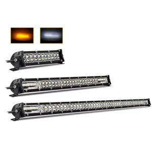Universal Aluminum LED Light Bar with PVC Lens IP67 White Ambar Sensor Control 180 Beam Angle for Road Vehicles