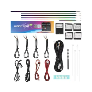 Universal Auto Interior Lighting Kit Ambient LED Light Strip Suitable for 99% of Vehicle Models Automotive 24 Lights in 1