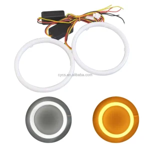 Universal Cars 60MM 70mm 80mm 90mm 100mm 110mm 120MM Double Colours Driving Daytime Running Lamp Car Led Angel Eyes Halo Rings