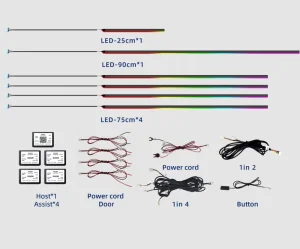 Universal Dimmable Car Interior Lighting Kit for Cup Holders and Door Panels