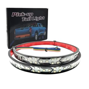 Universal Fishbone patterned Flowing Light Taillights for Cars and Trucks Including Brake and Turn Signals