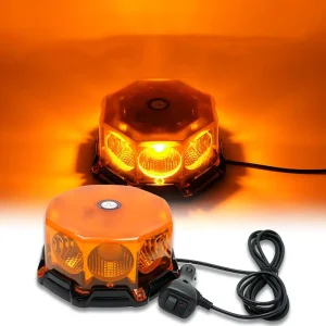 Universal Fit Car Van Bus LED Yellow Alert Ceiling Lights Rotating Emergency Vehicle Roof Top Beacon Light Magnetic IP67