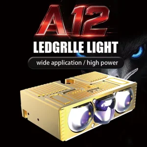 Universal Fitment A12 12V 200W 6000K 4 Lens 3 Color 2 Fans External Driver IP68 Auxiliary Light Spotlight Car LED Grille Lights