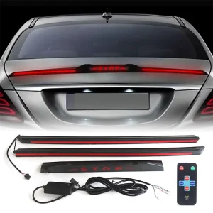 Universal LED Car Tail Light 12V Three Segment Tail Wing Light Adjustable Carbon Fiber Waterproof Splicing Dynamic Streamer