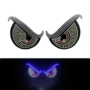Universal LED Front Rear Glass Light USB Devil Eye Car Sticker No Wiring Expression Screen Auto Lighting Systems