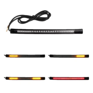 Universal LED Safety Light Strip Tail Brake Stop Turn Signal 32LED 8″ Flexible LED Light Bar Motorcycle Lighting System