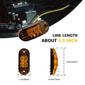 Universal LED Side Marker Light for Cars and Trucks 12V 24V Trailer Marker Clearance Lamp New Condition