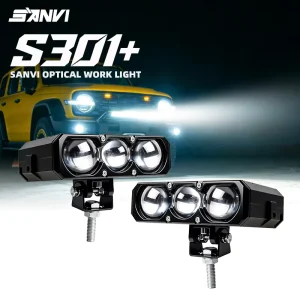 Universal Mini Matrix LED Driving Light S301+ 95W 5500K Slim Fog Lamp for Car Front Grille Bumper Off-road Work Light