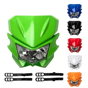 Universal Motocross LED Headlight Ghost Face Front Headlamp Lighting System for Kawasaki KLX125 KLX150 Off Road Motorcycle