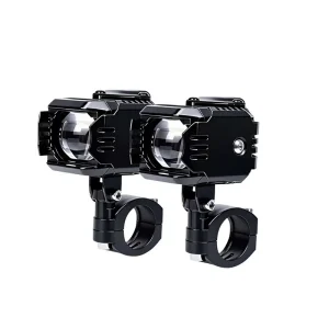 Universal Motorcycle LED Auxiliary Spotlights Dual Color High Brightness Auxiliary Headlamp