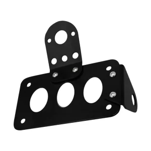 Universal Motorcycle Side Mount License Plate Holder CNC Aluminum Tail Light Bracket for Harley Davidson Chopper Cruiser Black