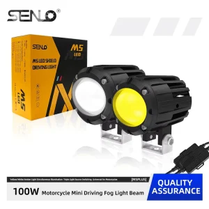 Universal Motorcycles Front 100W 6000K Spot Flashing White/Yellow High/Low Beam Fog Light LED Auxiliary Mini Driving Lamp IP68