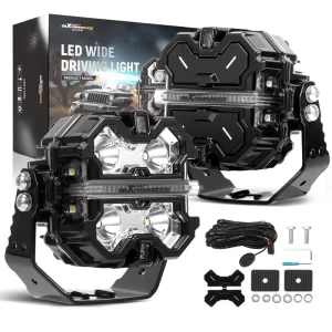 Universal Off Road Driving Auxiliary Light 3.5 Inch Square Main Light DRL Amber White Aluminum Material 160W