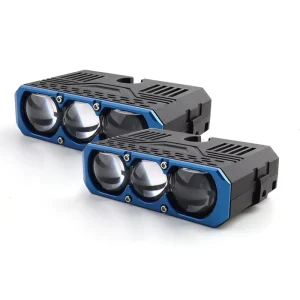 Universal Triple Projector Lens Grille Light LED Auxiliary Driving Lamp High Low Beam 6000K for Truck SUV Off Road