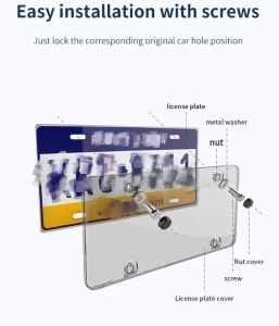Universal US Standard Transparent License Plate Frame Clear Plastic American Style Car Tag Bracket Cover