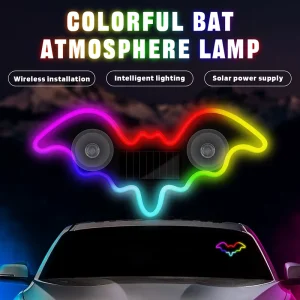 Universal Wireless Solar Powered LED Car Night Safety Flashing Light RGB Bat Anti-collision Strobe Light No Wiring Require