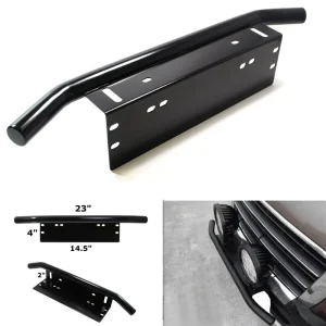 Universal for All Car Bull Bar Front Bumper License Plate Log Light Mount Bracket SUV Lamp Holder Off Road LED Light