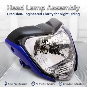 Upgrade Aluminum Alloy Blue Light Motorcycle Headlight Assembly for Yamaha FZ16