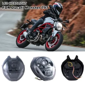 Upgrade Auto Lighting System High Low Beam Headlight Motorcycles with Turn Light for Ducati Monster 797 Accessories