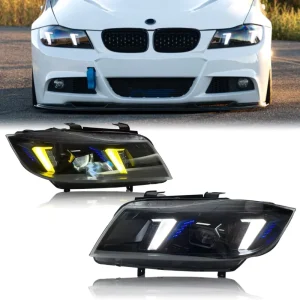 Upgrade E90 E91 Snake Eye LED Headlights for BMW 3 Series 320i 330i 335i Xenon Halogen Headlights Assembly