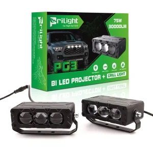 Upgrade Grill Lights 75W 30000LM 3 Lens Car LED Grille Light 3000K 6000K Bi Led Projector Lens Front Grille Lights