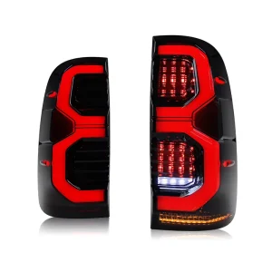 Upgrade NEW GR Sport Style LED Tail Lights for Toyota Hilux Vigo Smoked Dynamic Turn Signal Plug and Play