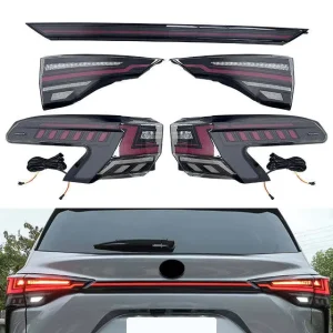 Upgraded Full Through Tail Lamp Modified LED Taillight for Toyota Sienna All Years High Brightness Rear Brake Light