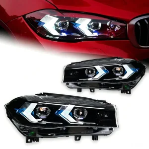 Upgraded G05 Arrow Style Dynamic Daytime Running 12V LED Headlight Assembly for X5 F15/X6 F16