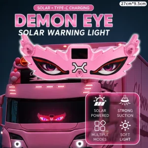Upgraded Solar Powered Dynamic LED Warning Light for Trucks and Vehicles Car Devil Eye Strobe Marker Light