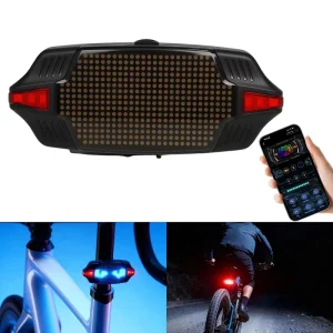 Usb Rechargeable Wireless Remote Safety Warning Led Tail Light Bicycle Turn Signal Light