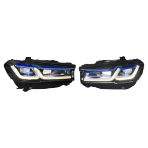 Used Blue Eyebrow LED Headlight With Built in Control Module for BMW 5 Series G30 G38 Headlamp Assembly
