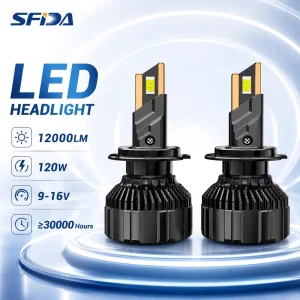 V18 LED Headlight Bulb 120W H4 H7 H11 9005 9006 Triple Copper Tube 12000LM High Power Car LED Headlight Bulb