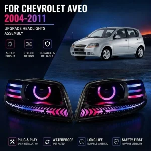 VAHID Customize Chevrolet Aveo WRGB Headlight Assembly for Chevrolet AVEO GT ACTIVO / AVEO Emotion Retrofit Headlight