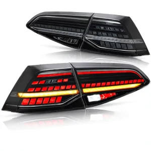 VLAND 12V LED Tail Lights For Golf 7 7.5 MK7 MK7.5 (Not GTI/R/Halogen) Sequential No Extra Bulbs Smoke/Tinted